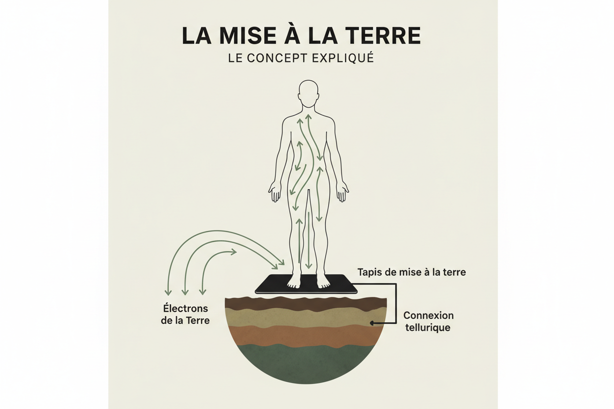 Retrouvez le sommeil profond et l'énergie naturelle de vos 20 ans, simplement en vous reconnectant à la Terre- Tapis Grounding