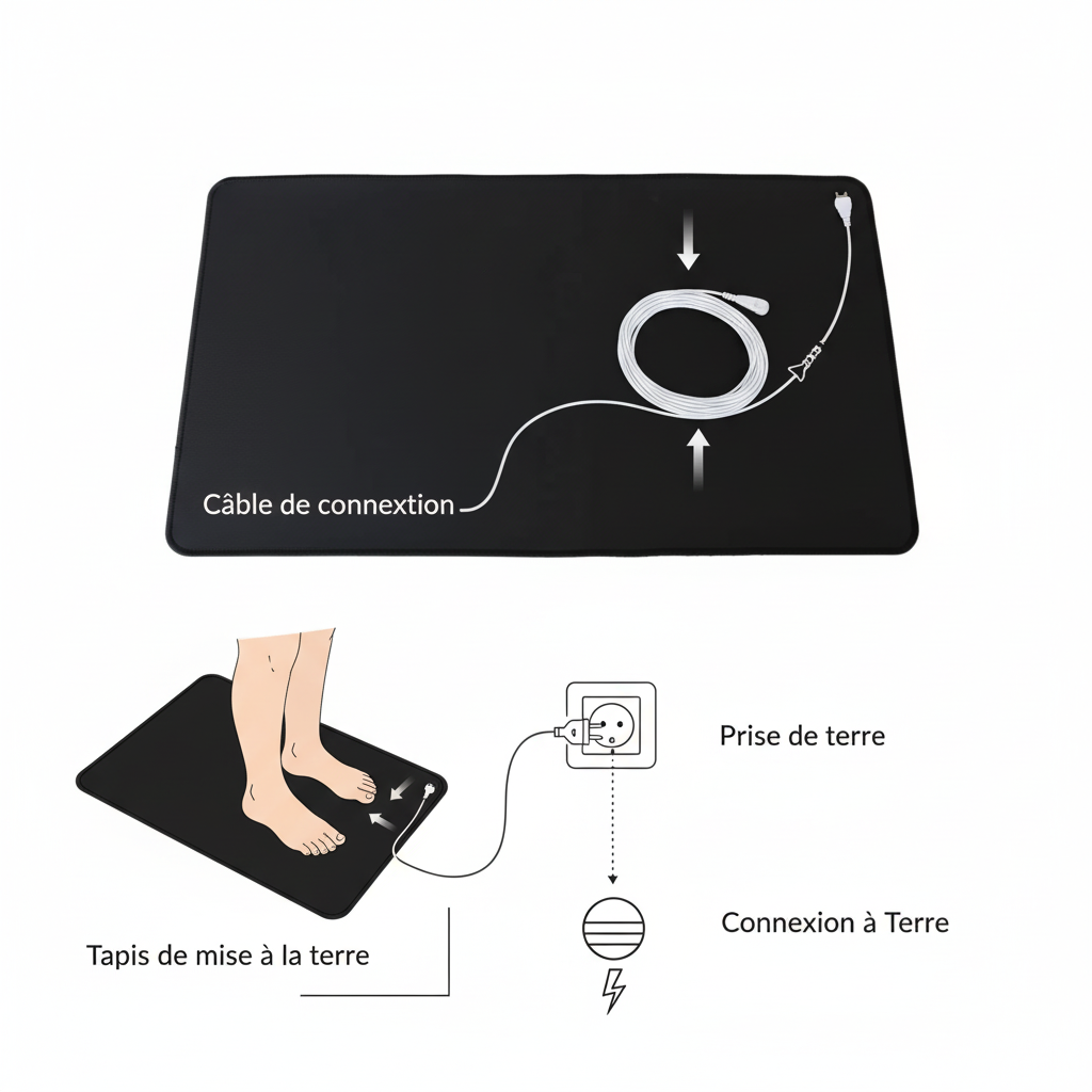 Tapis grounding avec schéma de mise à la terre