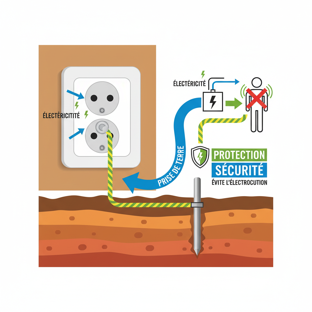 Illustration mise à la terre prise électrique